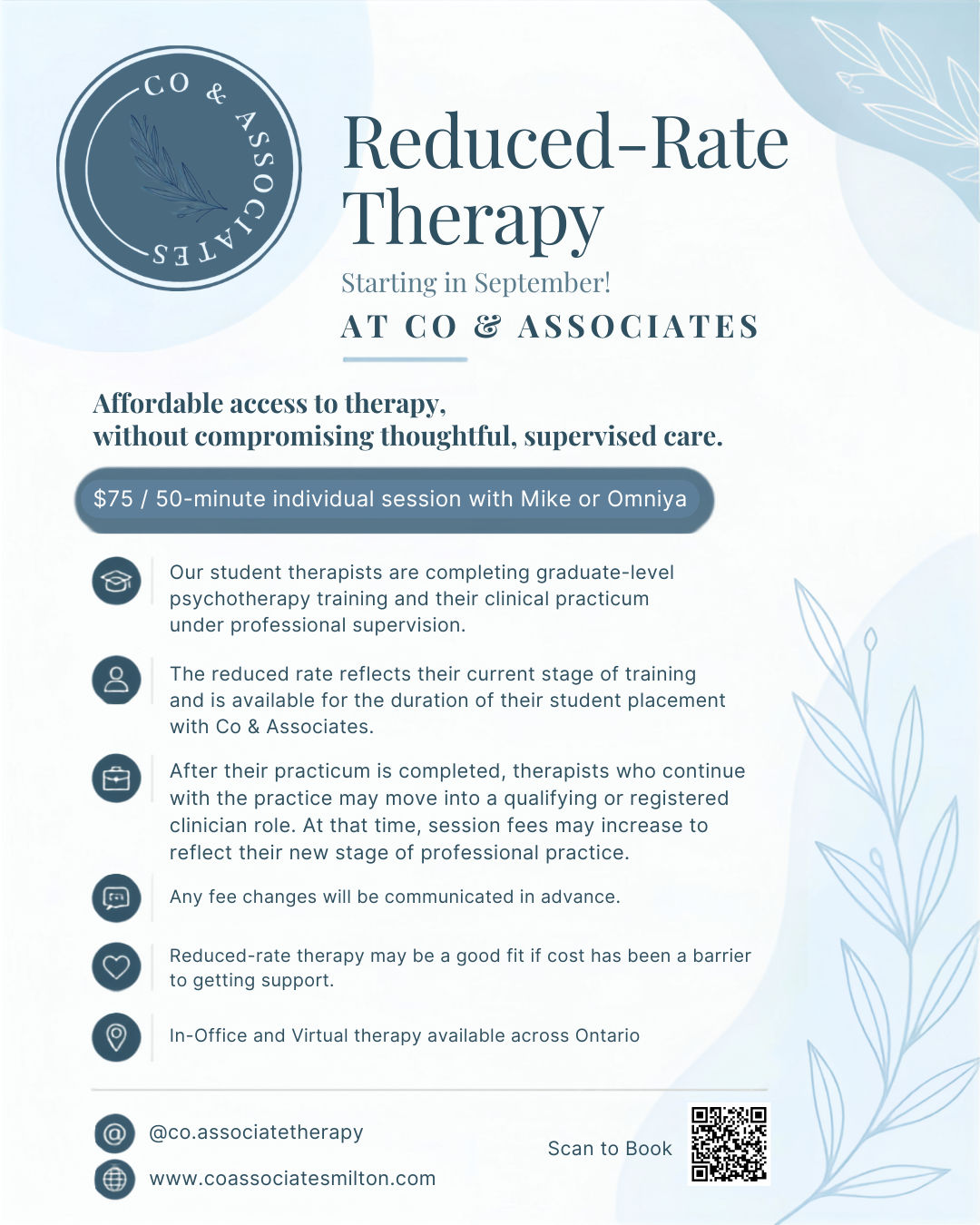Reduced Rate, Not Reduced Care: Why We Offer Therapy with Student Therapists